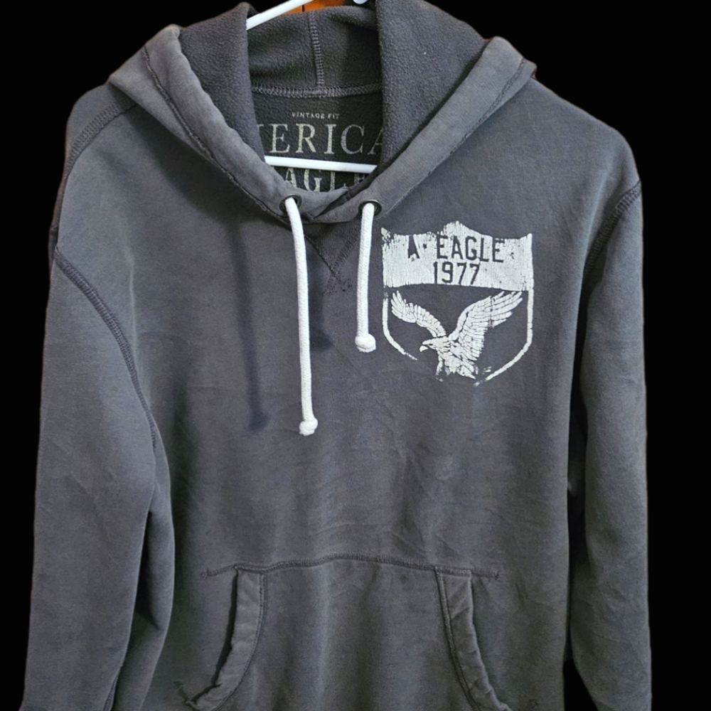 American Eagle Outfitters Gray Long Sleeve Pullover Sweatshirt Hoodie Top XL